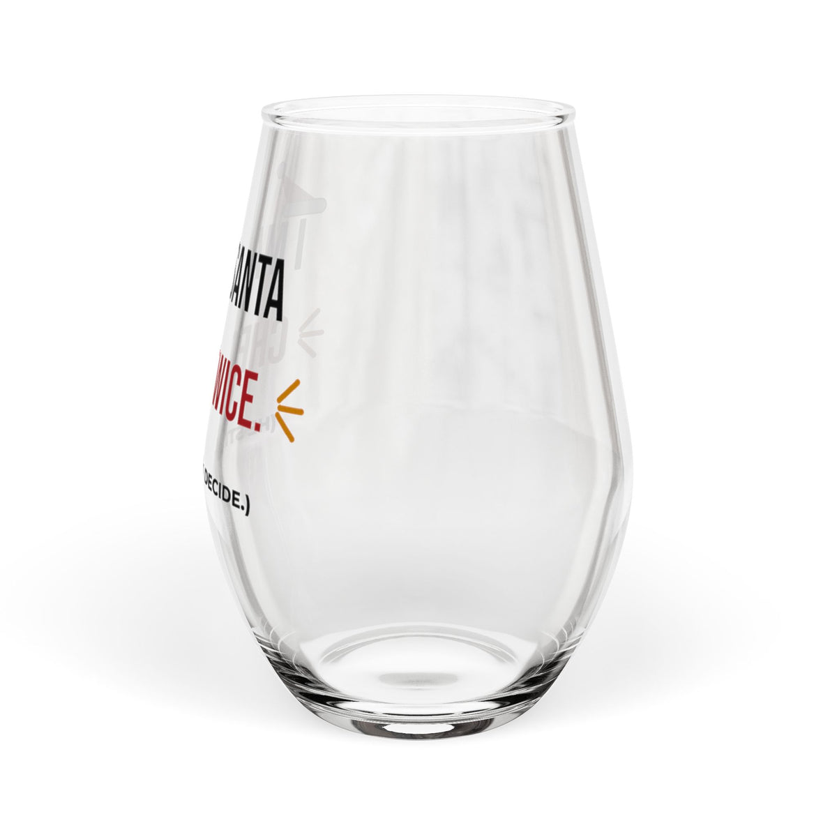 I Make Santa Check Twice Stemless Wine Glass, Funny Christmas Wine Glass 11.75oz, Naughty Holiday Gift
