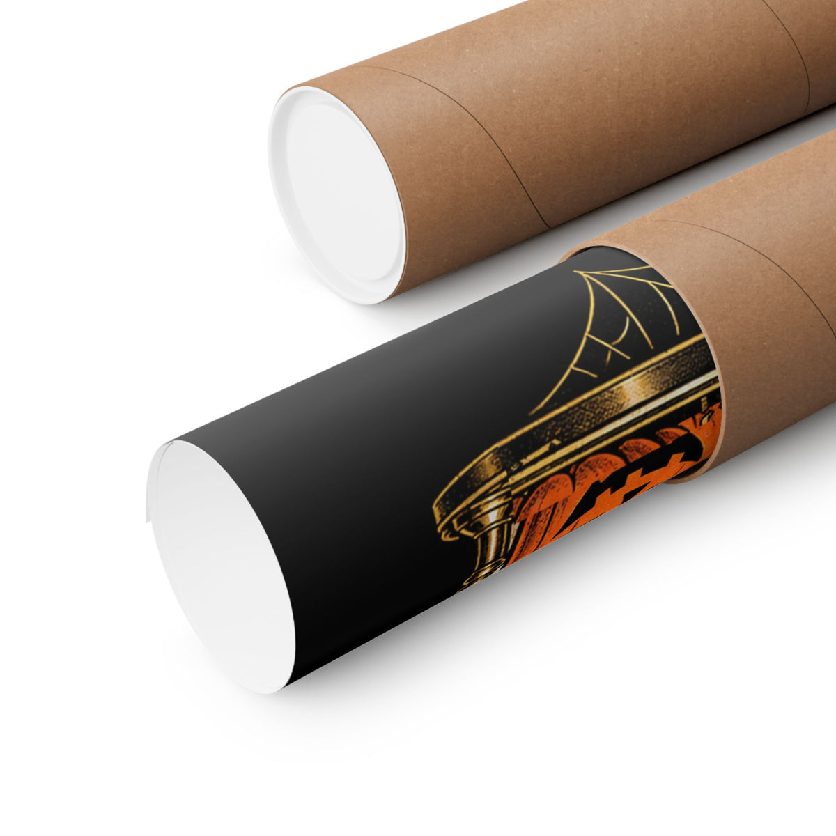 Pour Decision poster rolled in a kraft shipping tube, Unhinged Decor.