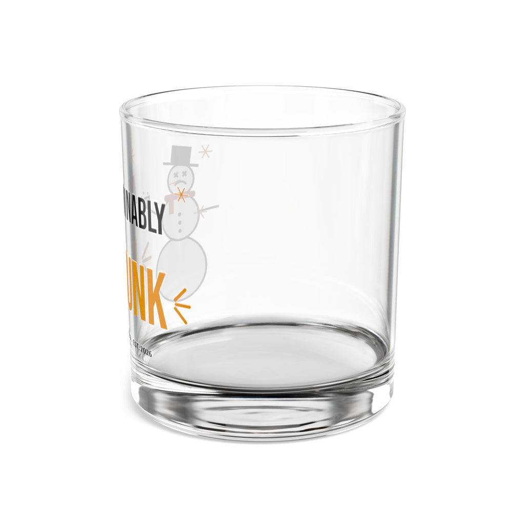 Abominably Drunk Snowman Rocks Glass, Funny Christmas Whiskey Glass 10oz, Holiday Bourbon Gift