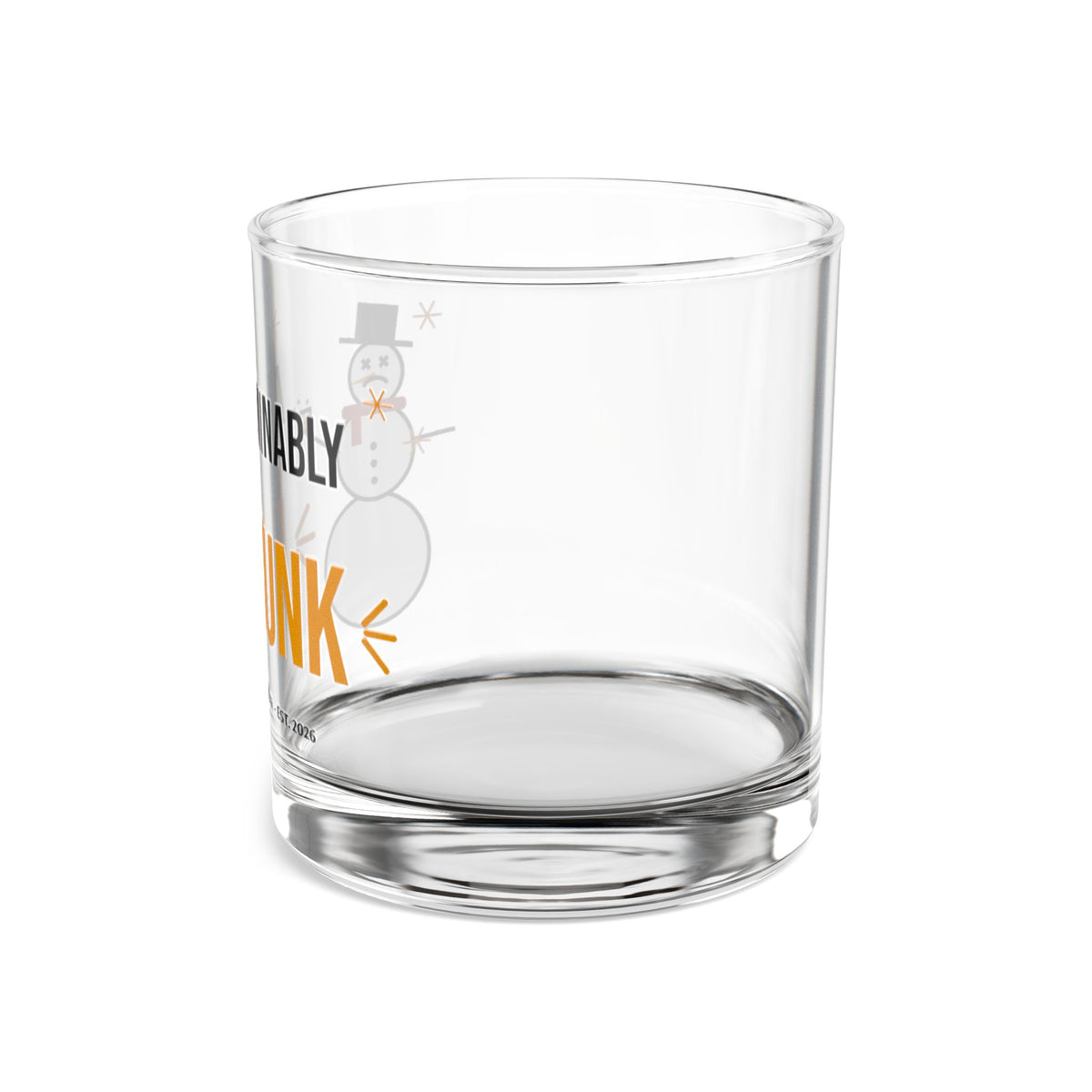 Abominably Drunk Snowman Rocks Glass, Funny Christmas Whiskey Glass 10oz, Holiday Bourbon Gift