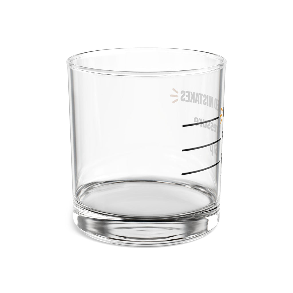 Measured Mistakes Whiskey Glass – ‘Social Sip / Peer Pressure’ Pour Line Rocks Glass | Gift for Him
