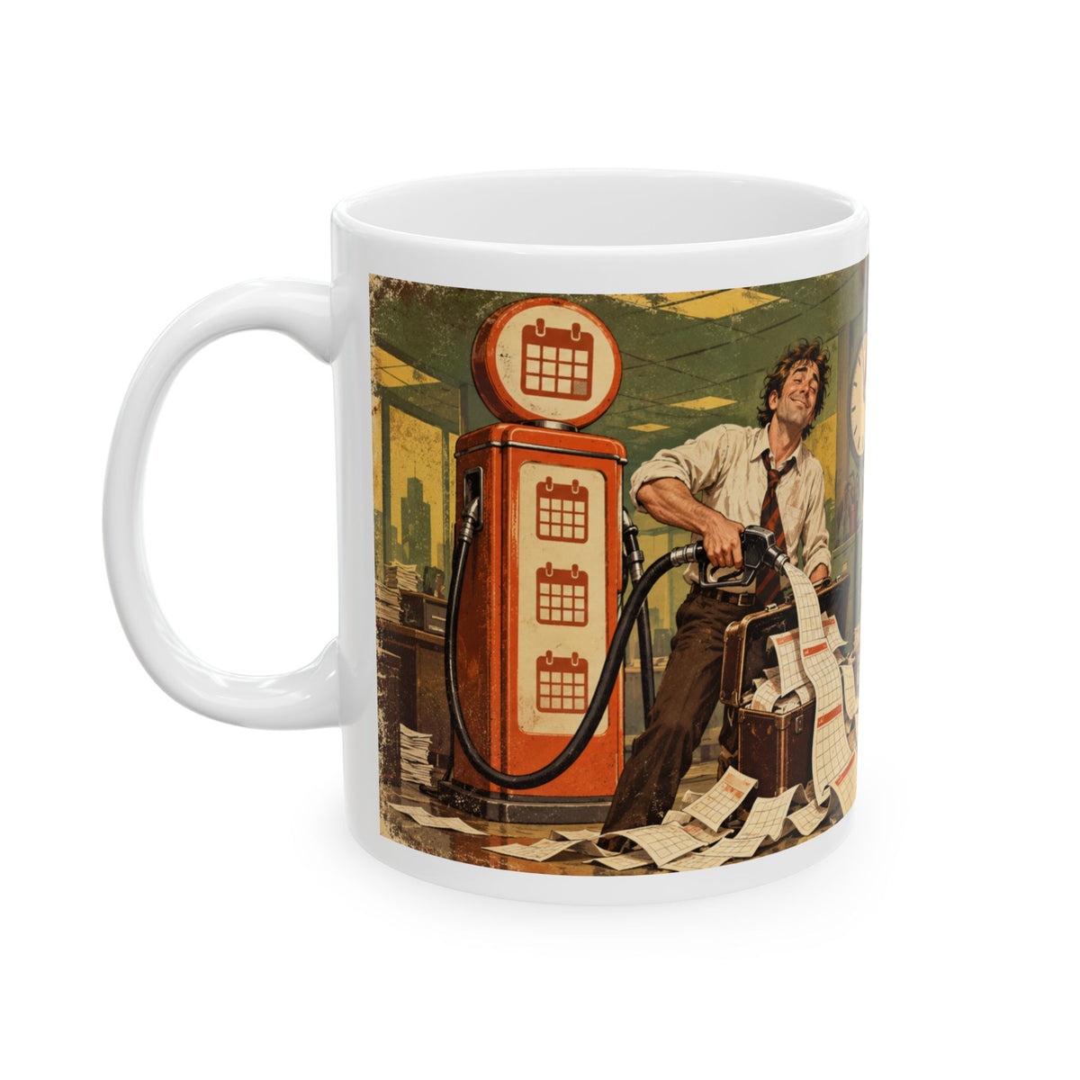 Fueled by Delay Funny Coffee Mug | Procrastinator Christmas Gift