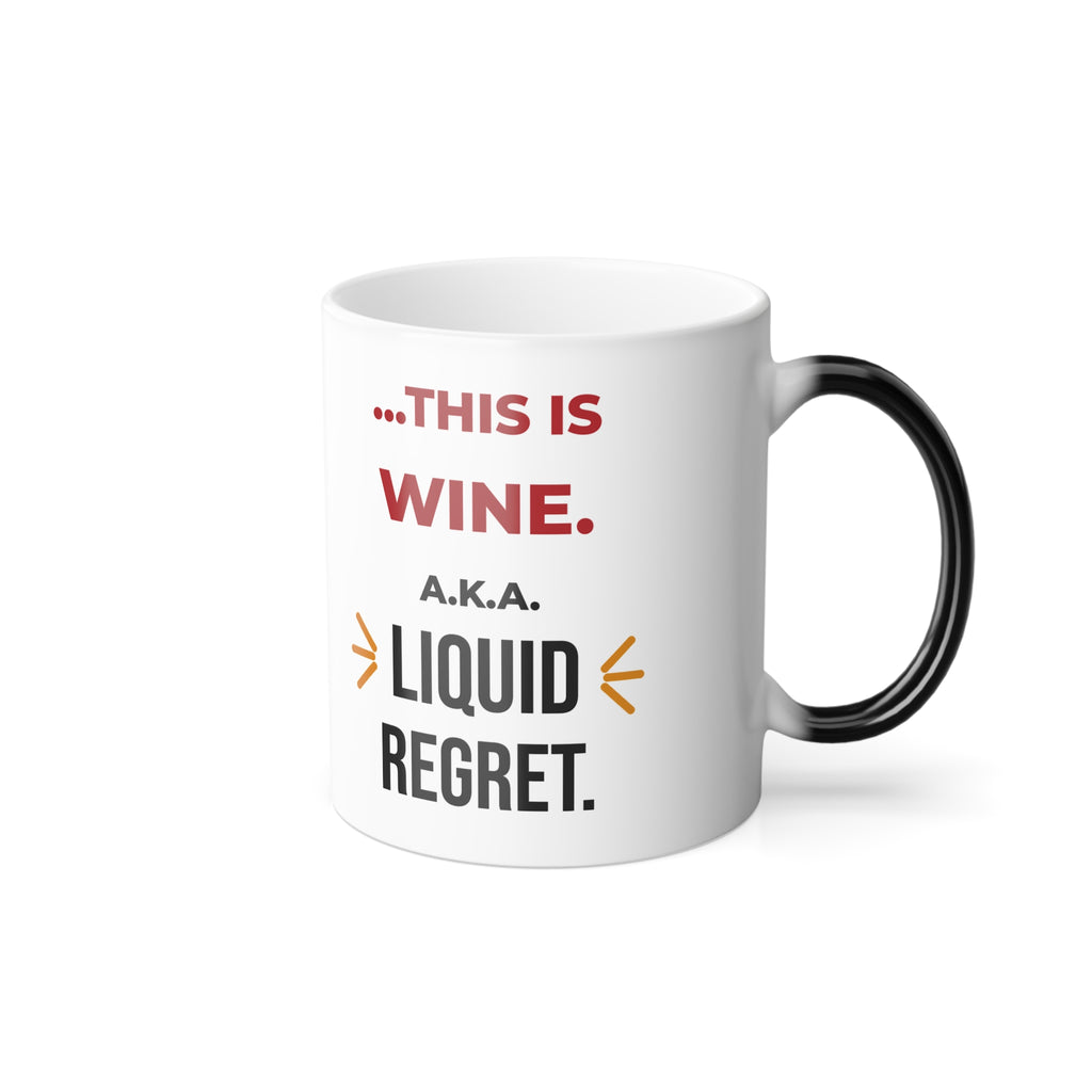 Color Changing Christmas Mug, Funny Wine Mug, Heat Reveal Merry Christmas Mug, This Is Wine… Liquid Regret, White Elephant Gift, 11oz
