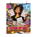 Trying My Best Funny Office Poster 16×20 | Coworker Christmas Gift