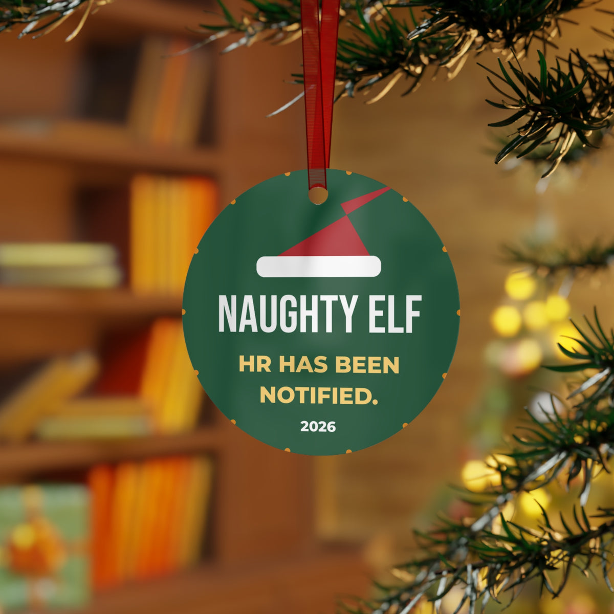 Naughty Elf Ornament 2026, HR Has Been Notified, Funny Christmas Ornament, Coworker Gift
