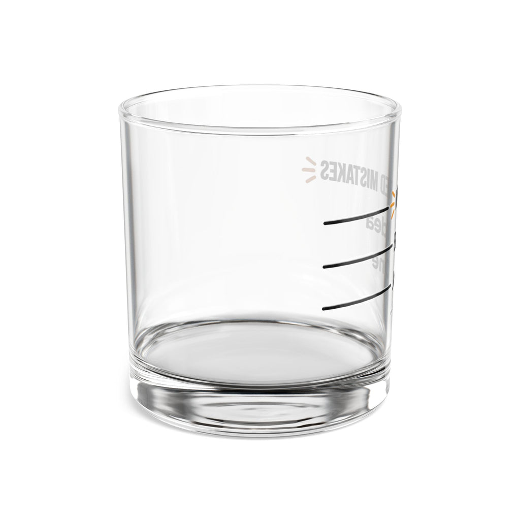 Measured Mistakes Whiskey Glass – ‘Just One / Bad Idea’ Pour Line Rocks Glass | Gift for Him