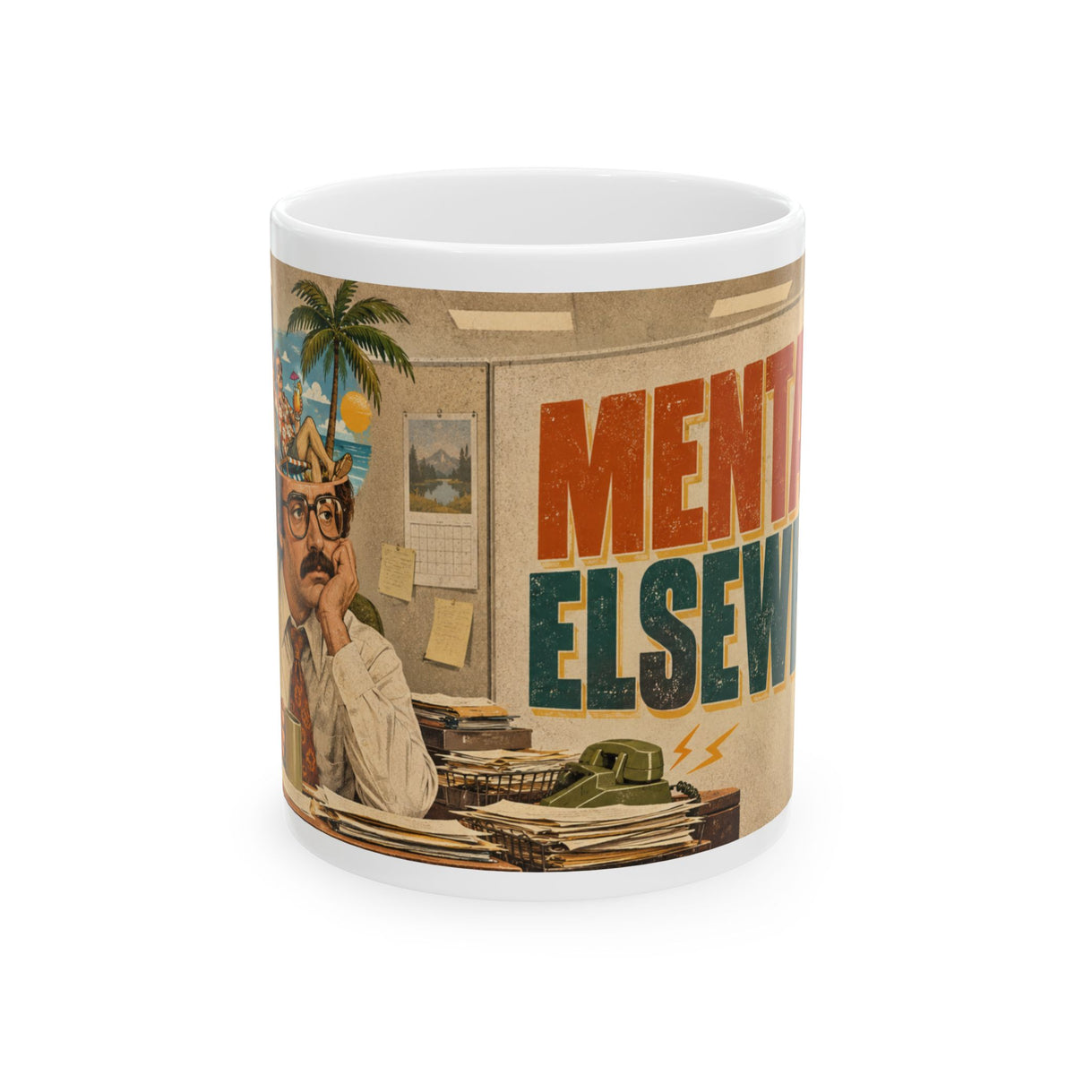 Mentally Elsewhere Funny Office Mug | Coworker Christmas Gift