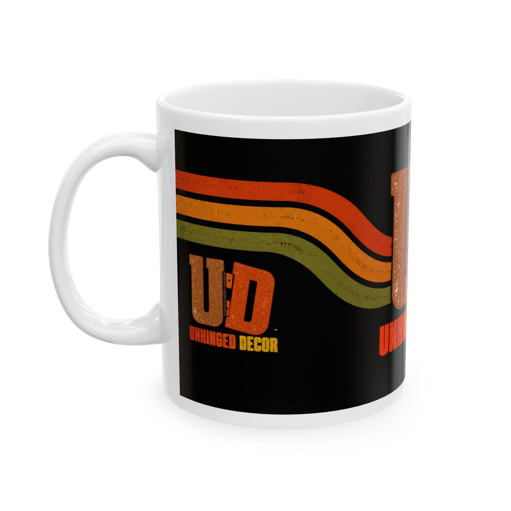 Unhinged Decor Retro Logo Coffee Mug | Funny Christmas Gift