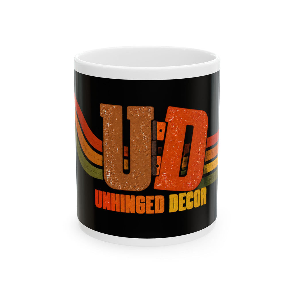 Unhinged Decor Retro Logo Coffee Mug | Funny Christmas Gift