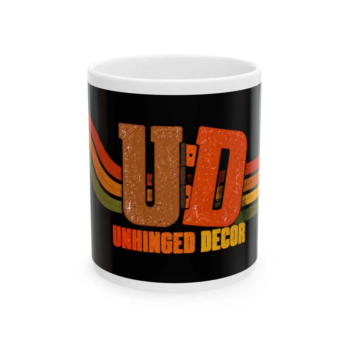 Unhinged Decor Retro Logo Coffee Mug | Funny Christmas Gift