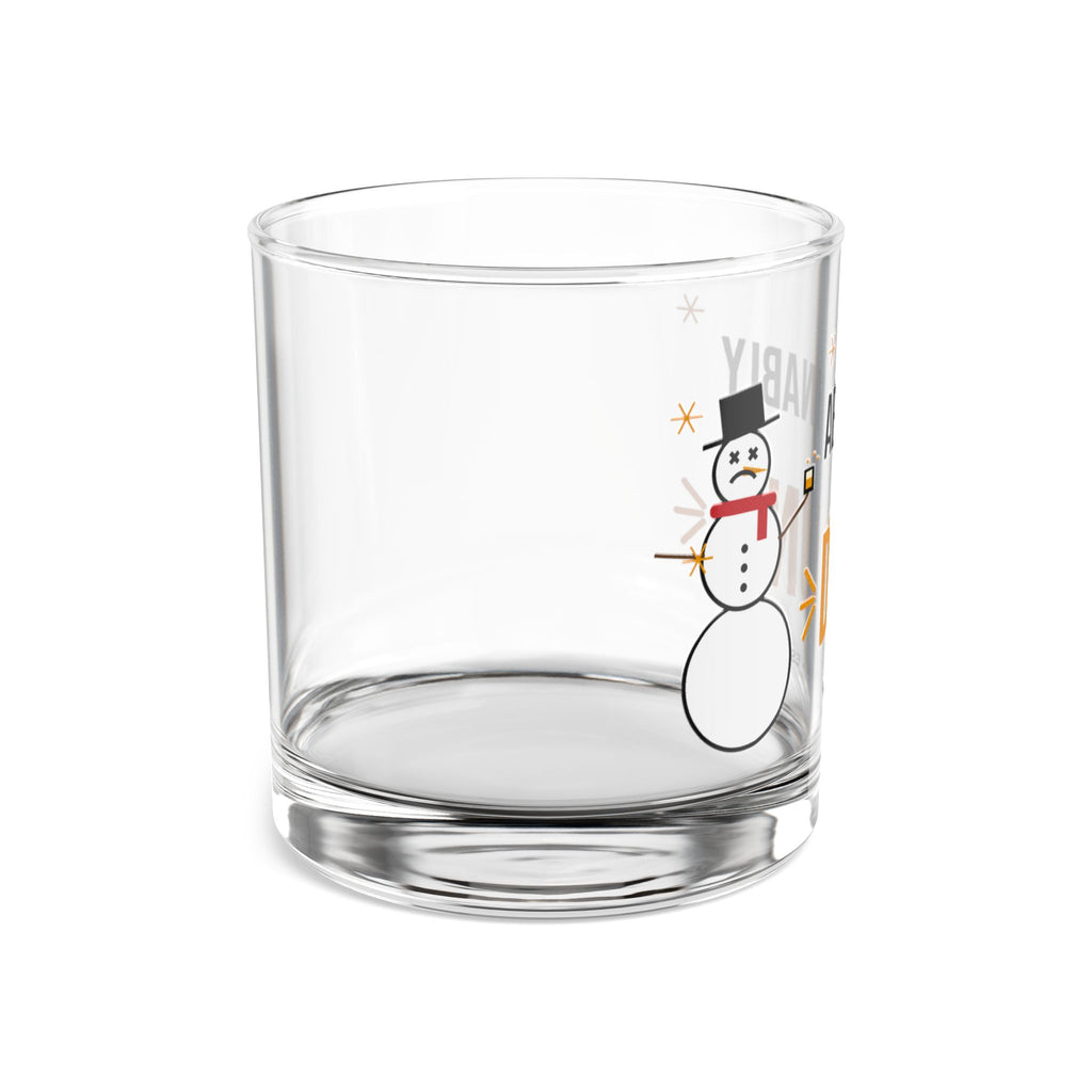 Abominably Drunk Snowman Rocks Glass, Funny Christmas Whiskey Glass 10oz, Holiday Bourbon Gift