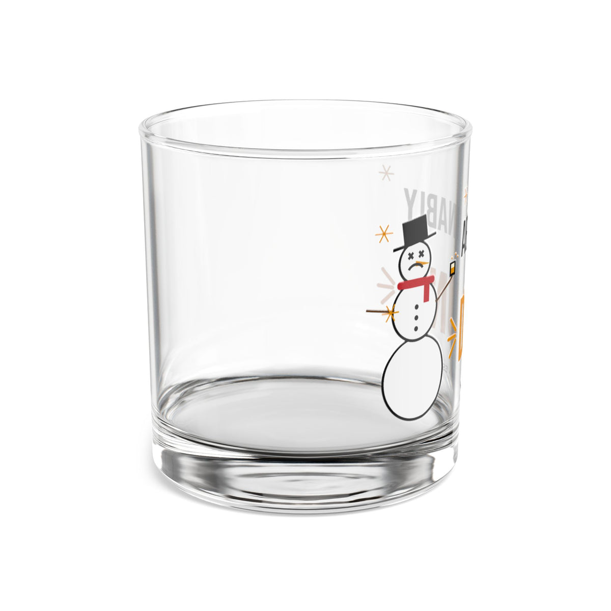 Abominably Drunk Snowman Rocks Glass, Funny Christmas Whiskey Glass 10oz, Holiday Bourbon Gift