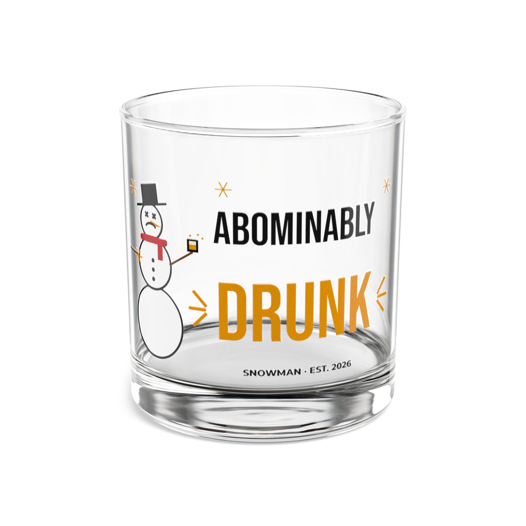 Abominably Drunk Snowman Rocks Glass, Funny Christmas Whiskey Glass 10oz, Holiday Bourbon Gift