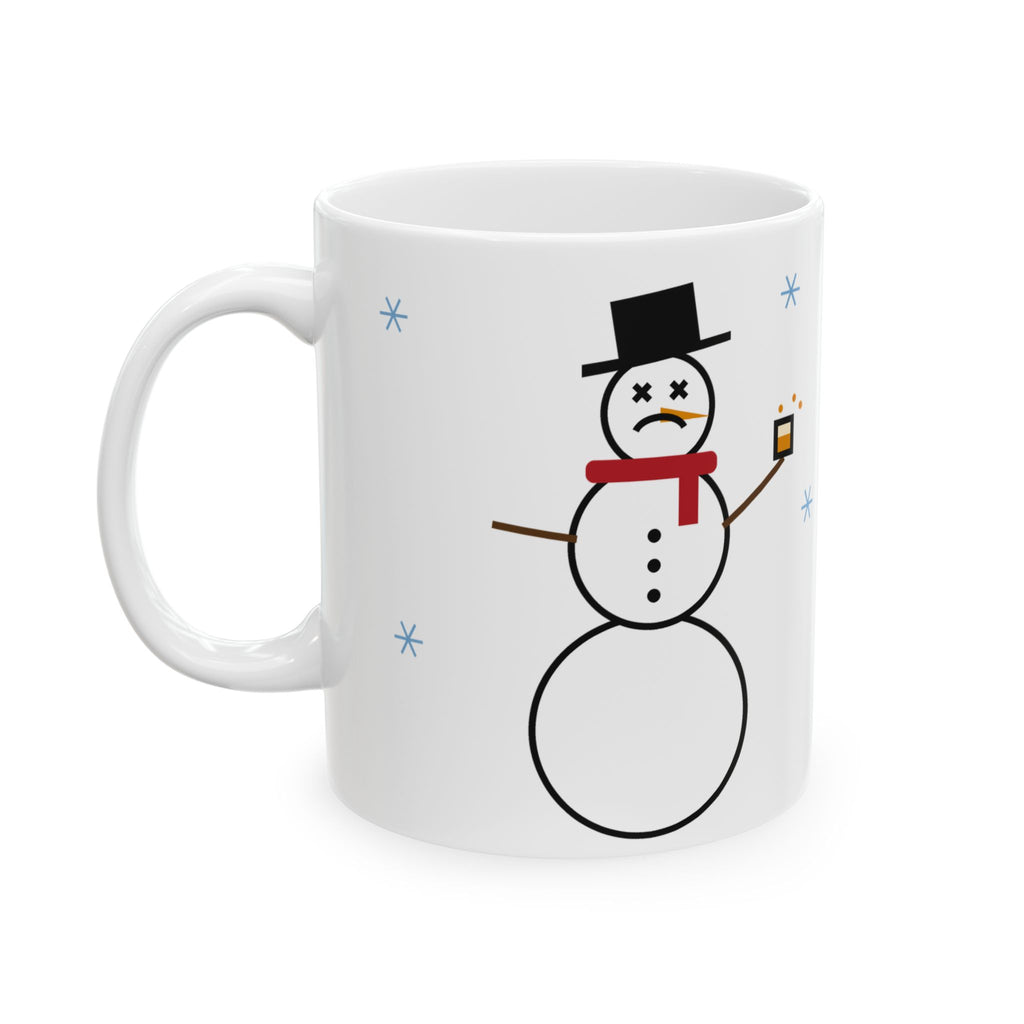 Half Snowman Half Schnapps Mug, Funny Christmas Coffee Mug 11oz, Drunk Snowman Holiday Gift