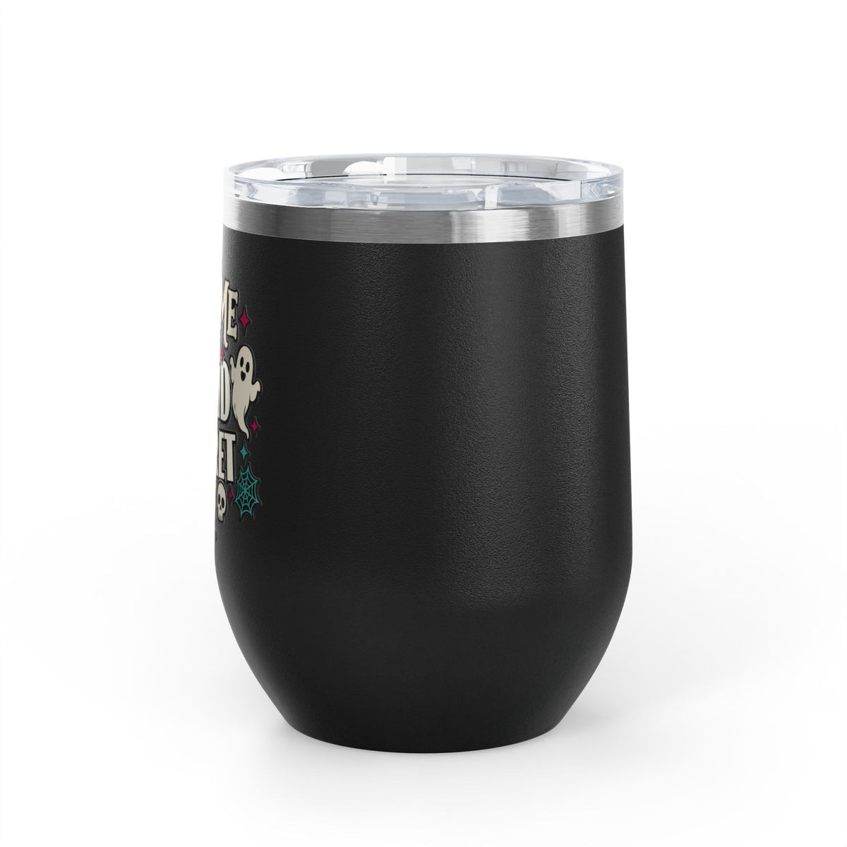Join Me for a Liquid Regret Black Wine Tumbler 12oz | Spooky Wine Gift