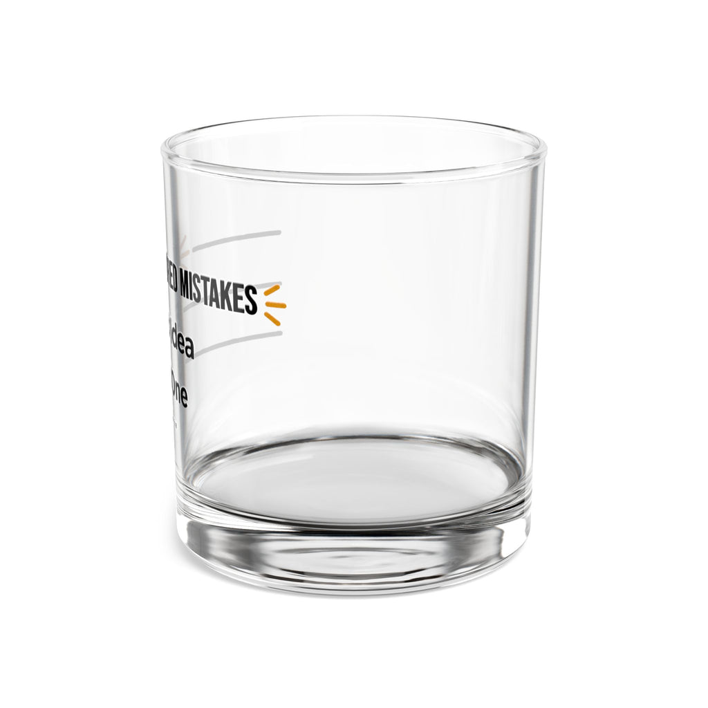 Measured Mistakes Whiskey Glass – ‘Just One / Bad Idea’ Pour Line Rocks Glass | Gift for Him