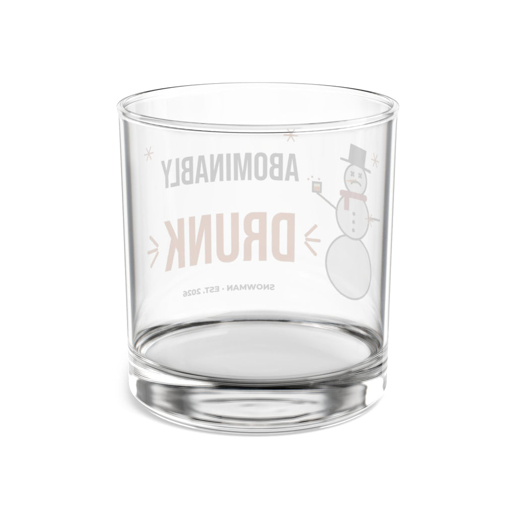 Abominably Drunk Snowman Rocks Glass, Funny Christmas Whiskey Glass 10oz, Holiday Bourbon Gift